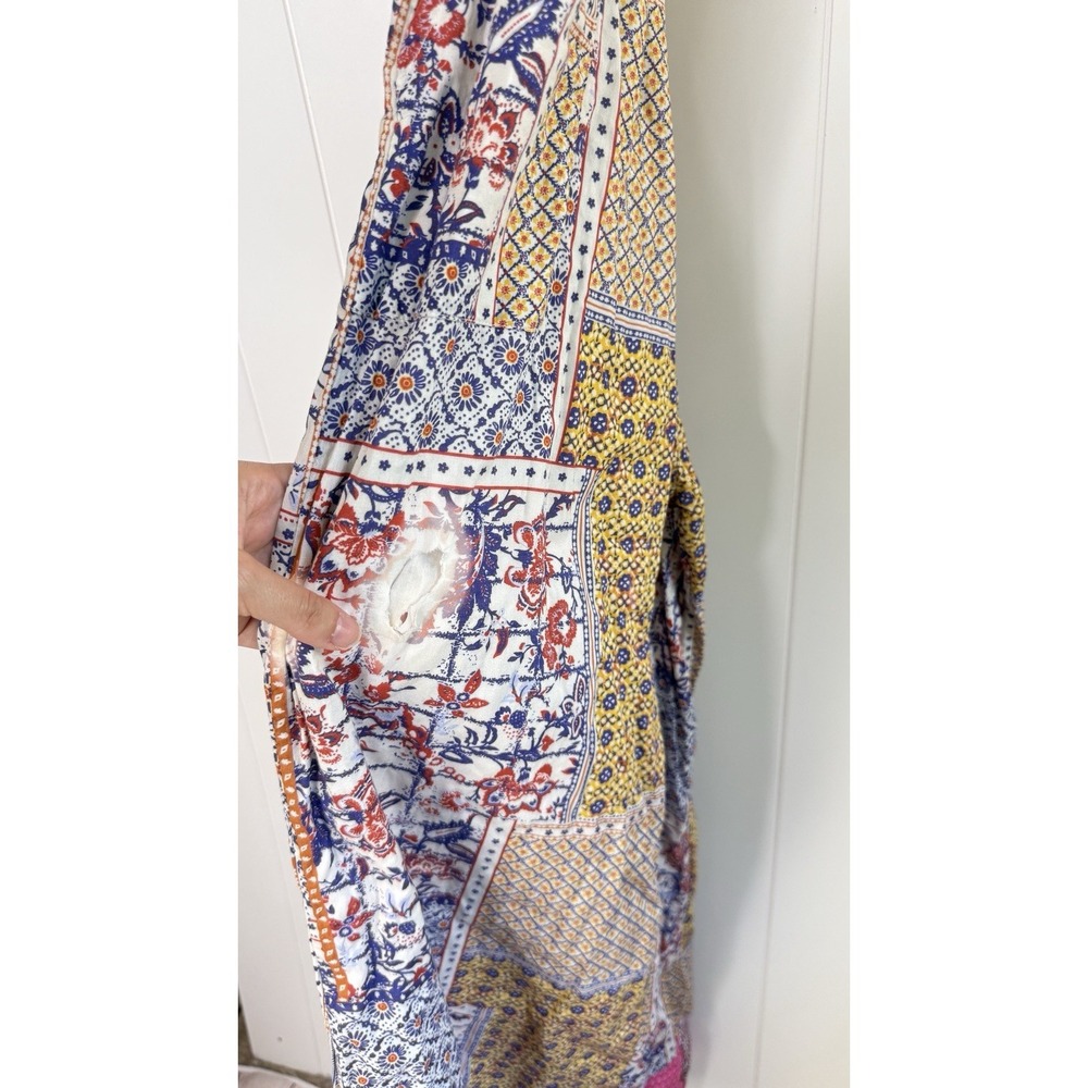Anthropologie LET ME BE Patchwork Printed Overalls Size Small FLAW - Picture 10 of 10